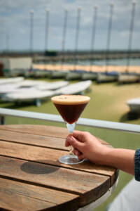 Espresso Martini on the deck at Royal Brighton Yacht Club