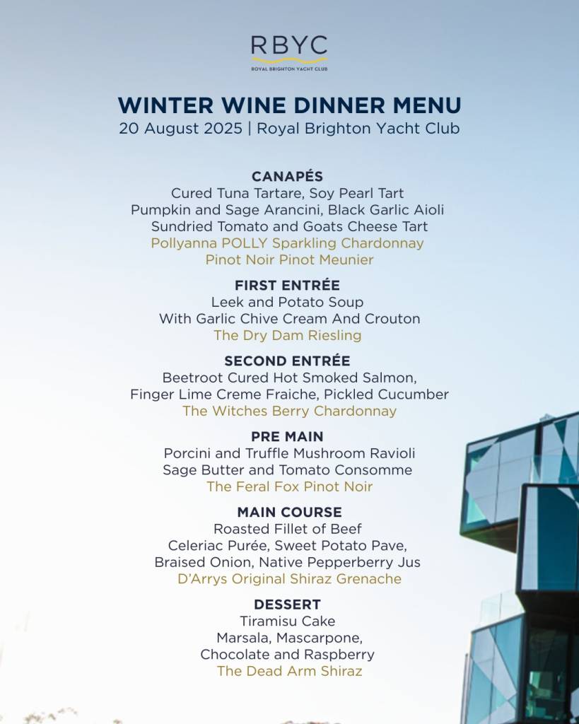 RBYC Winter Wine Dinner D'Arenberg